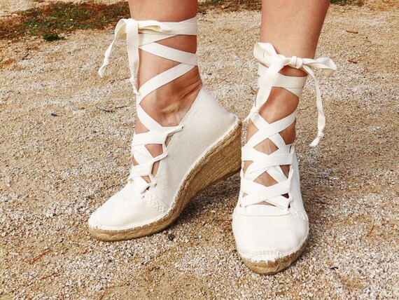 beige wedges for wedding