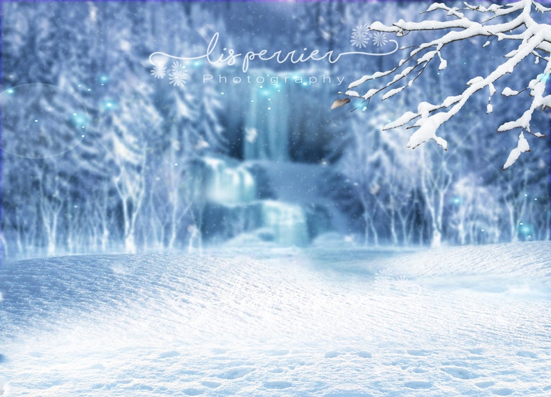 Digitale achtergrond Frozen Winter: mini-kerstsessie (JPG en PNG) afbeelding 3