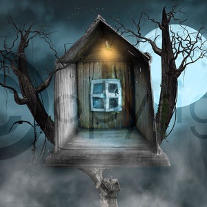 The Tree house / Digital Background/ Digital composite /Halloween digital