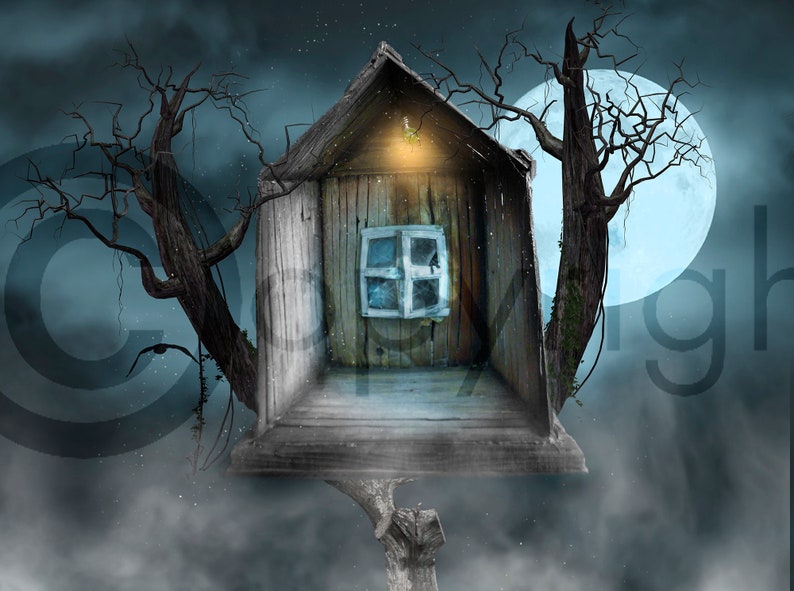 Spooky Treehouse Spooky Treehouse Digital Background: Halloween Composite (digital ...