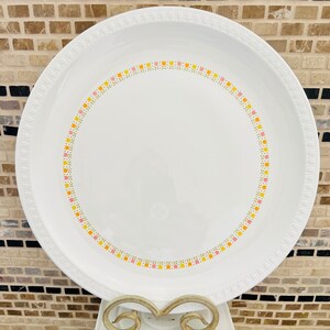 Vintage Corning Centura April Tulip Round Platter MCM Farmhouse Decor Spring Tray