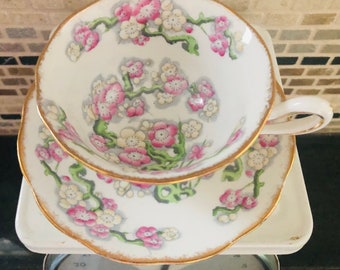 Royal Albert "May Blossom" theekop bot China Engeland bloemmotief gouden rand