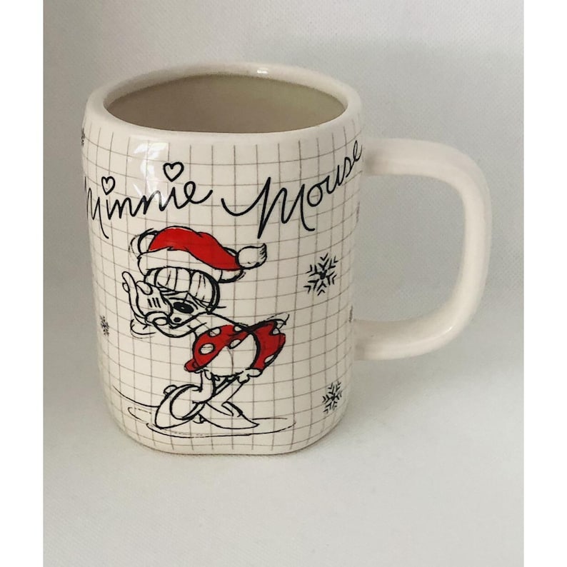 Minnie Maus Kaffeebecher Disney Sketch Book Nikolausmütze Teetasse Weihnachtsbecher Bild 1