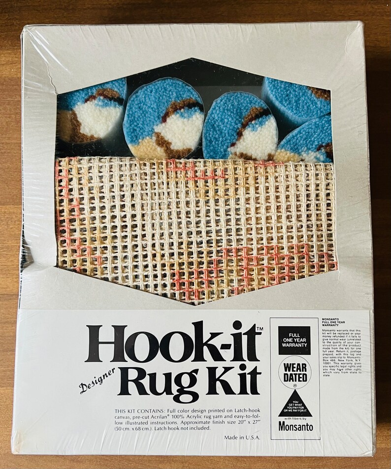 Vintage Latch Hook Vogart Hook-it Wall Hanging Rug Kit #432 'fluffy ...