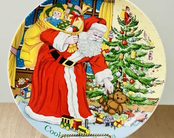 Vintage SPODE-koekjes voor kerstman bord kerstboombord 9" EUC