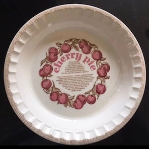 Vintage Kirschtorte 11 &quot;tiefe Schale Land Ernte Bauernhaus Steingut