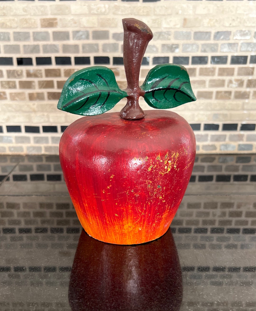 Vintage Cast Iron Apple Door Stop or Book End Etsy