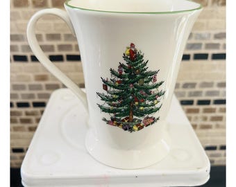 Taza de café Spode Christmas Tree S3324-A15 Pimpernel, hecha en Inglaterra, 12 cm