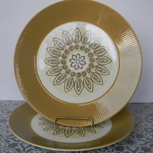 Vintage Homer Laughlin MALIBU 10 Inch Dinner Plates- set of 2- MCM Retro