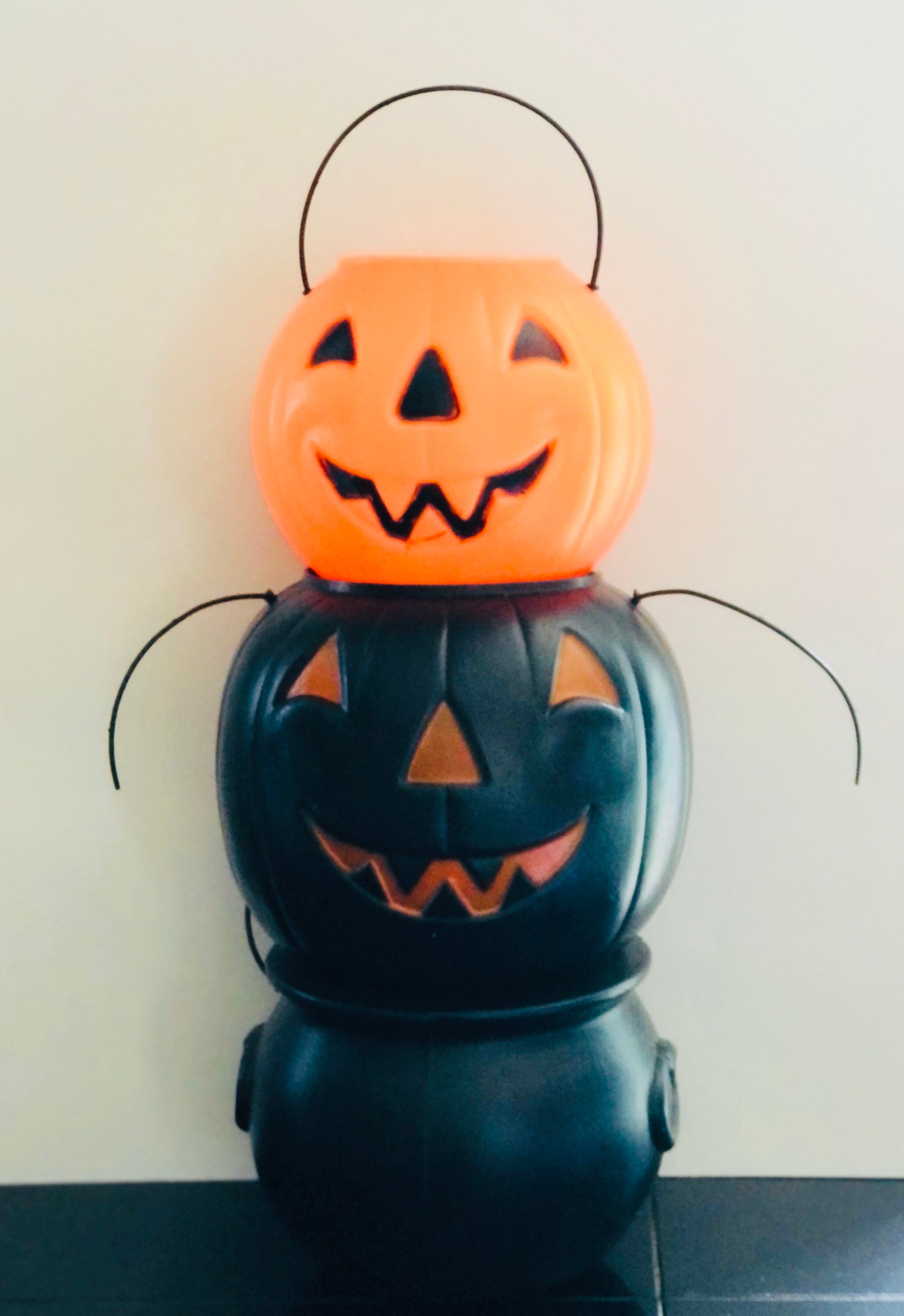 Vintage Halloween Pumpkin Candy Pail Blow Mold Plastic Candy Etsy