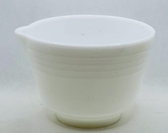 Ciotola per mescolare vintage Pyrex Hamilton Beach a coste in vetro bianco opalino Retro Farmcore