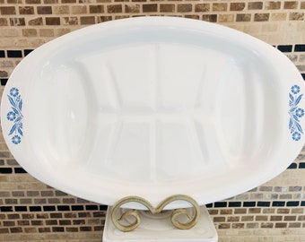 Plato vintage Corning Ware n.° P-19 Plato de carne asada azul aciano
