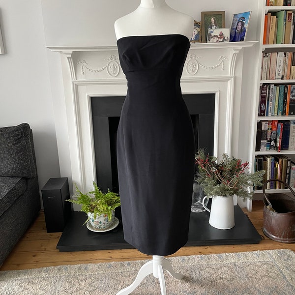 Black wool/silk super glamorous Paddy Campbell sheath dress