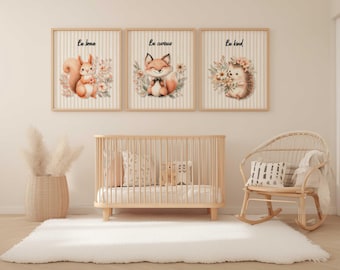 Woodland Animals Nursery Art Prints: Forest Friends Decor (11x14 Digital Download)