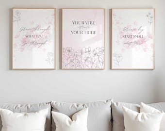 Inspirational Quote Prints: Set of 3 Motivational Art (Digital Download)