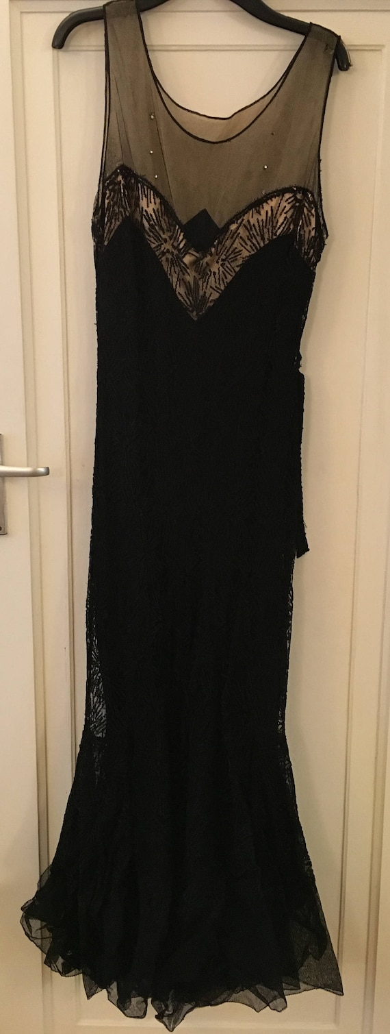 1930s Black Evening Gown - image 1