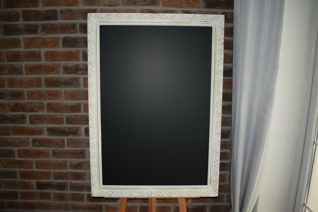 Extra Large Ornate Vintage Distressed White Frame Blackboard Etsy UK