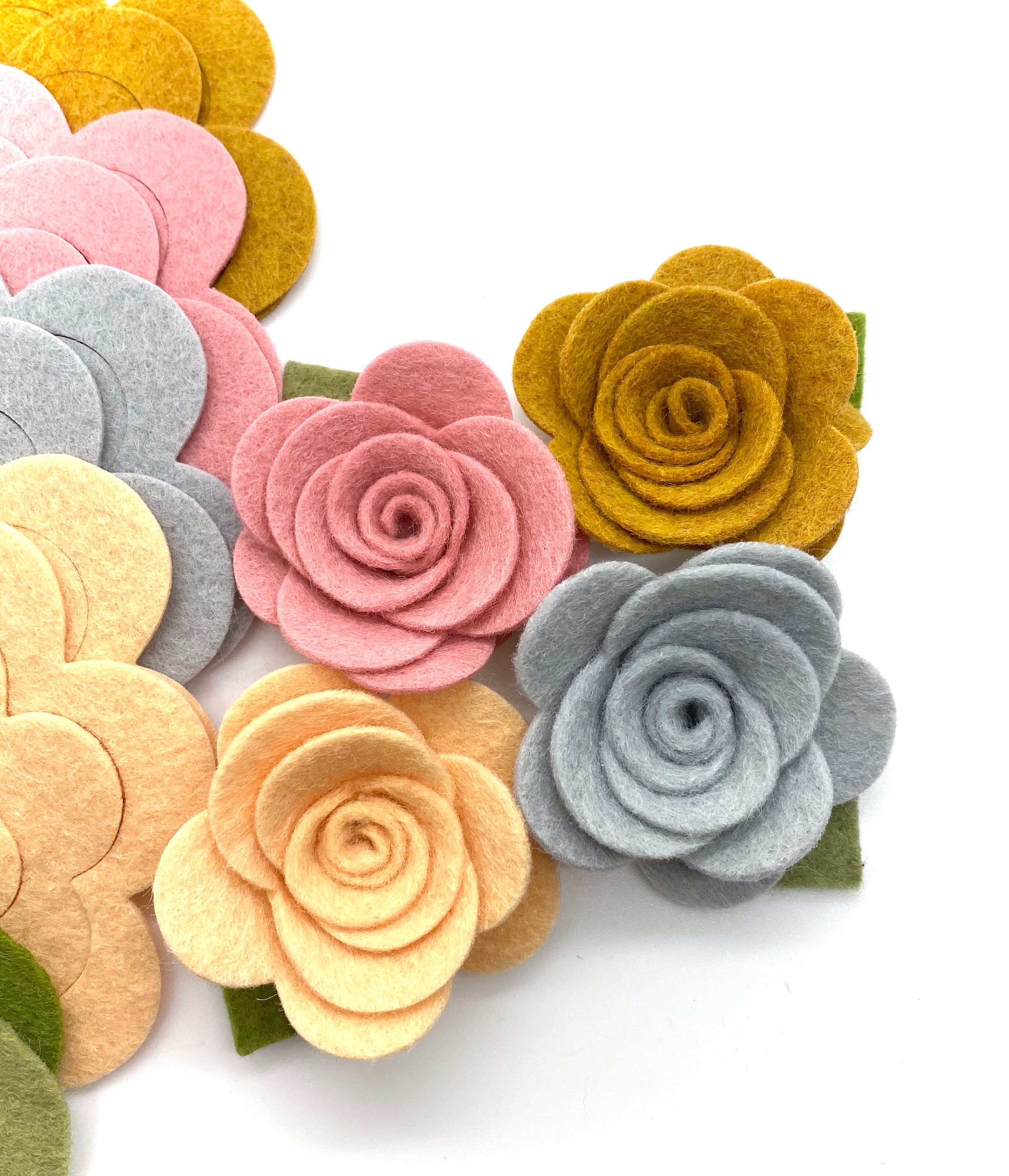 Pre Cut Felt Flowers Die Cut Rolled Felt Flowers DIY Felt Etsy