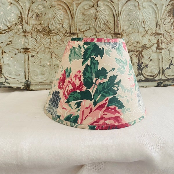 1950s Vintage Floral Linen Lampshade