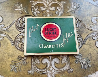 Vintage Lucky Strikes Cigarette Tin 1940s Tobacciana