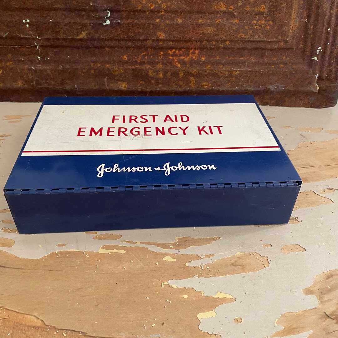 Vintage Johnson & Johnson Emergency First Aid Kit Nostalgic 1960s Retro ...