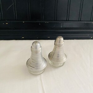 Vintage Lightbulb Glass and Metal Salt and Pepper Shakers