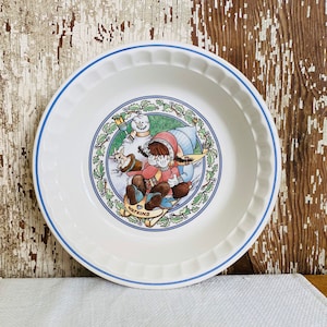 Vintage Ceramic Country Kids  Pie Plate