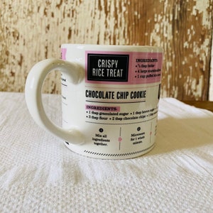 Vintage Sweet Tooth Recipe Mug: Chocolate Chip Cookie, Crispy Rice Treat