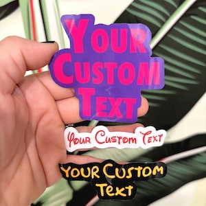 Custom Text Sticker 3” Name Label sticker Die cut waterproof laminated  Sticker pack Personalized sticker Custom logo sticker