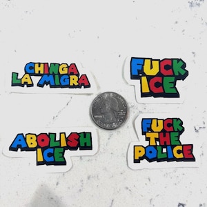100 pack Abolish ICE stickers Anti ICE F*ck ICE F*ck the police sticker pack Protest sticker pack Chinga la Migra bulk sticker pack