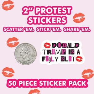 Anti Trump sticker 50 piece sticker pack Protest political FDT F*ck Donald trump sticker Abolish anti ICE sticker Feminism feminist sticker