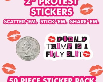 Adesivo anti-Trump, confezione da 50 adesivi, adesivo di protesta politica FDT F*ck Donald Trump, adesivo abolisci anti-ICE, adesivo femminista Femminismo