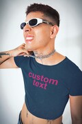 Mens Or Womens crop top Personalized Custom Text Crop Top Y2k Baby Tee Y2k Shirt Custom Crop top Trendy Mens crop 90s Style Gift For Him