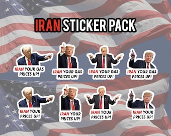 100 szt. IRAN, pakiet naklejek "Wzrost cen benzyny" Zrobiłem to, naklejka Trumpa Naklejki anty-Trumpa Naklejka na stację benzynową Trumpa Naklejka inflacyjna Trumpa