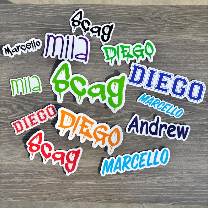 Name Sticker Model Custom Die Cut Sticker Name Label Sticker Customs Stickers Laminated ...
