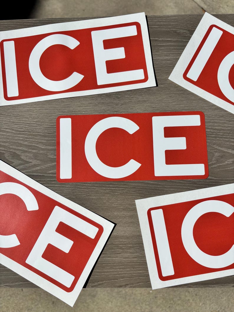 Jumbo Stop Sign Anti ICE Sticker Pack Abolish ICE Anti Racist Stickers ...