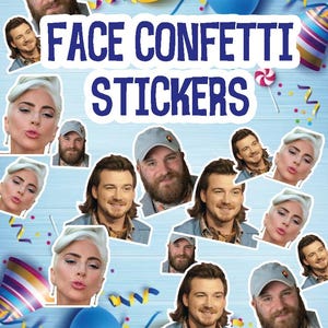 Custom Face Confetti Sticker Funny Photo Cutout Stickers for Birthday Bachelorette Wedding Retirement Anniversary Personalized Face Sticker