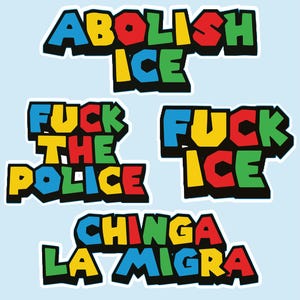 Resist sticker pack 100 piece pack Anti ICE Abolish ICE F*ck ICE stickers F*ck the police sticker pack Chinga la Migra Anti Trump sticker