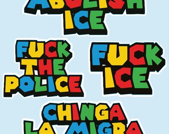 Resist Sticker Pack 100 Stück Packung Anti ICE Abolish ICE F*ck ICE Stickers F*ck the Polizei Sticker Pack Chinga la Migra Anti Trump Sticker