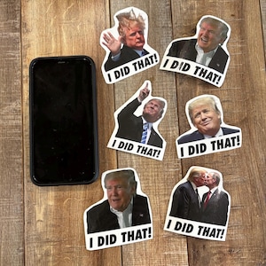 Trump I Did That Sticker Pack Anti Trump sticker Ugly Trump Face decal sticker Trump and Putin sticker Trump looking at eclipse sticker