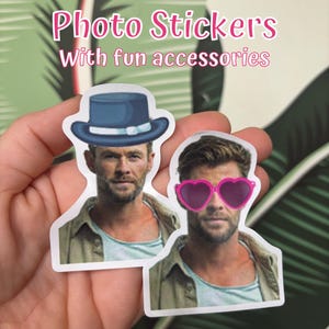 Custom Face Sticker Sheet Party Favor Sticker Custom Sticker Pack Birthday Bachelorette Wedding Graduation Photo Custom Cutout Party-Sticker