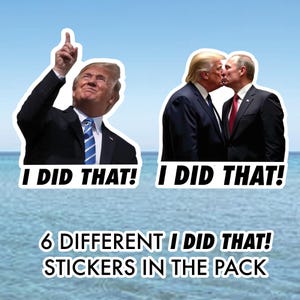 Trump I Did That Sticker Pack Anti Trump sticker Ugly Trump Face decal sticker Trump and Putin sticker Trump looking at eclipse sticker
