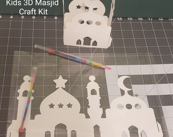 Kids 3D Masjid Craft Kit: Ramadan Eid Gift Set (Set of 2)