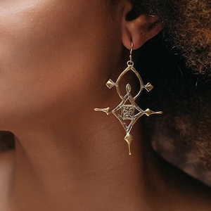 Statement Tuareg Kreuz Ohrringe, Große afrikanische Ohrhänger