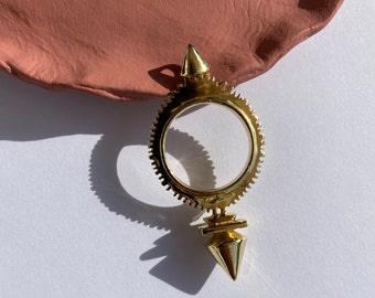 Gold Tuareg Talisman Pendant, Zinder Cross Necklace, Ethnic African Unisex Jewelry Gift Idea