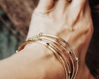 Indian gold bangles with gemstones, Tuareg inspired bangle bracelet