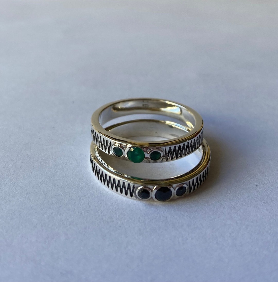Anello etnico con pietra in argento 925 - ANJARLE