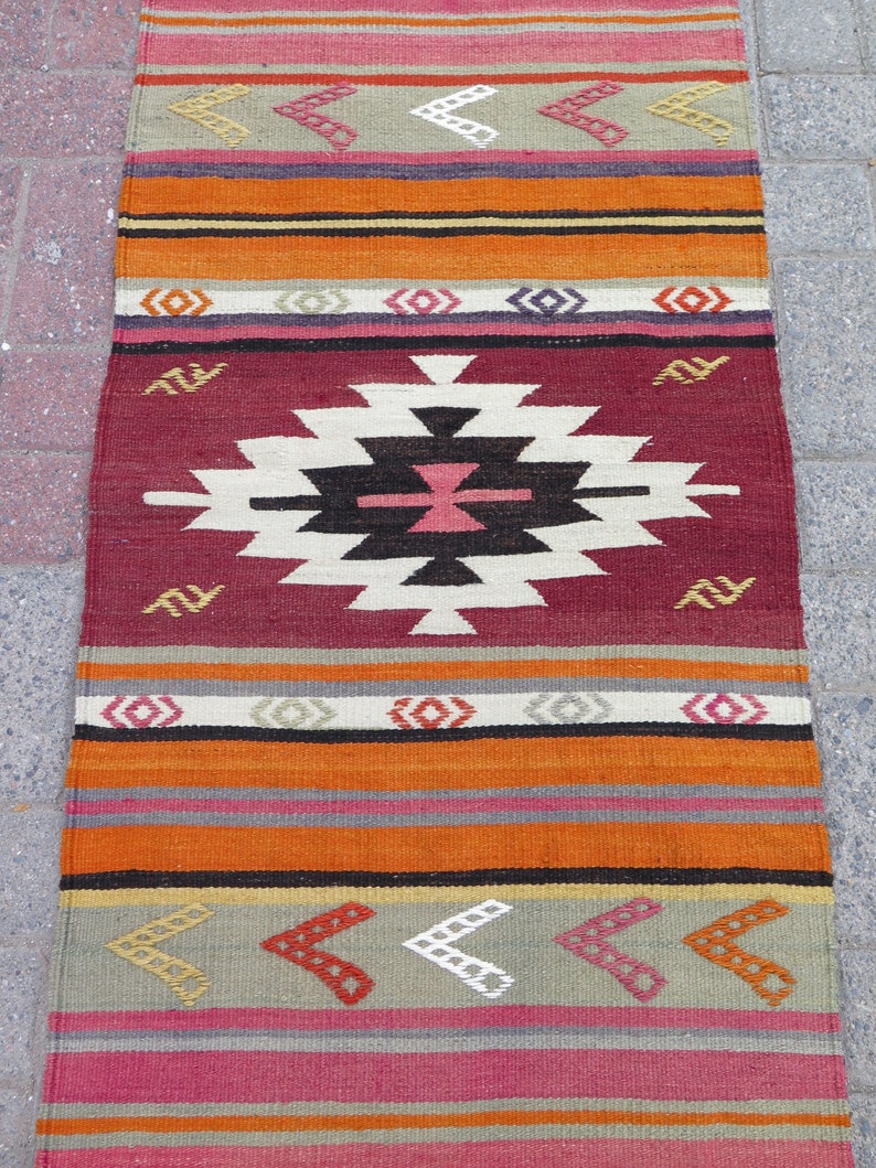 Bohemian Runner Rug Hallway Rug Runner Kilim Rug Turkish Etsy