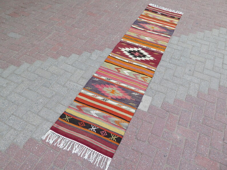Bohemian Runner Rug Hallway Rug Runner Kilim Rug Turkish Etsy
