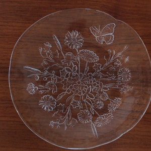 KOSTA BODA ULLA 皿 330mm Kosta Boda Ulla Glass Large Serving Decorative Wildflower Clear